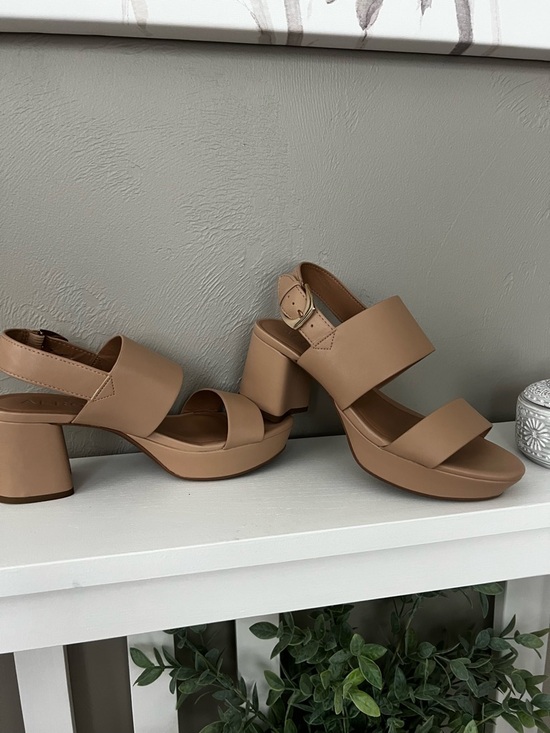 AEROSOLES Shoes - AEROSOLES Nude  Camilla Wide-Strap Block Heel Sandals